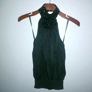 bebe XS Black Halter Evening Dressy Top